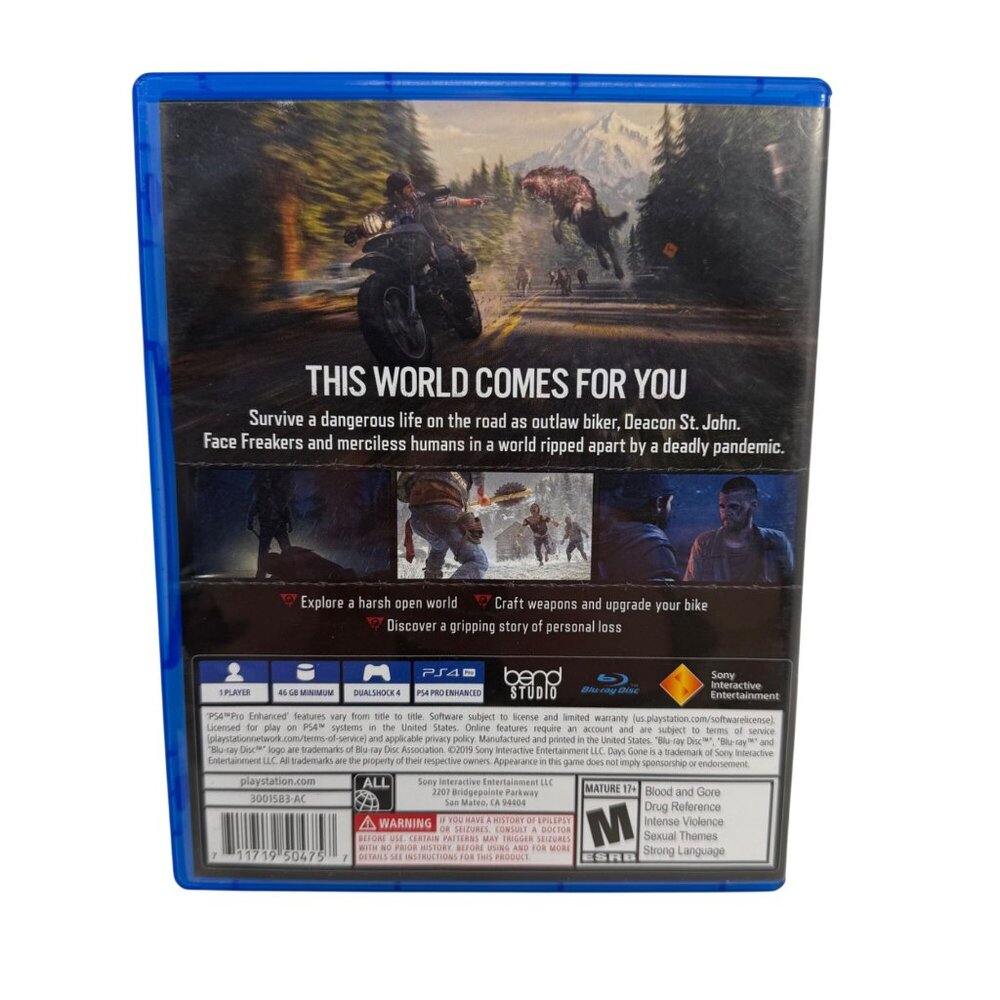 Playstation 4 PS4 - Days Gone - Tested/Works - Picture 2 of 4